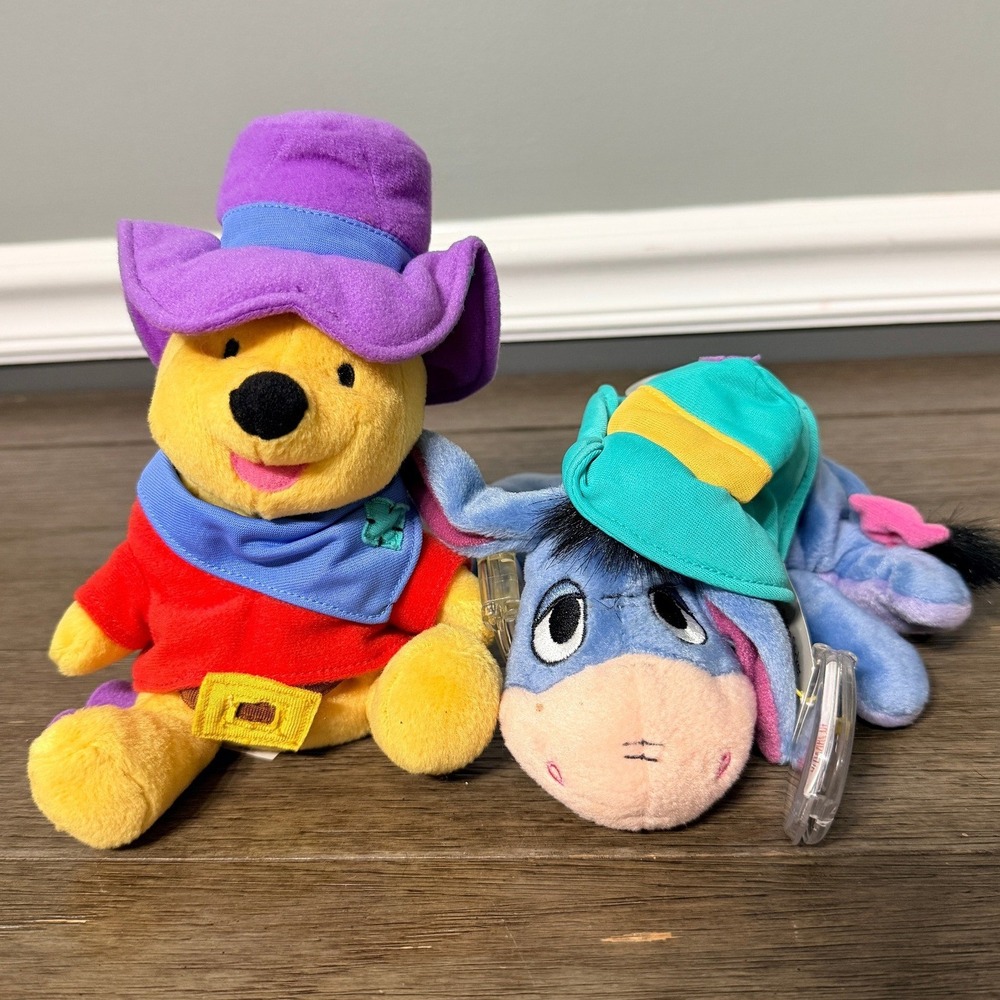 Disney Star Bean Winnie the Pooh Cowboy & Eeyore Shade Lovin Plush Set Mattel